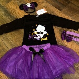 Halloween Size 100 UK ~ 3T US Girl Skirt Sets Long Sleeve Romper Tutu Skirt
